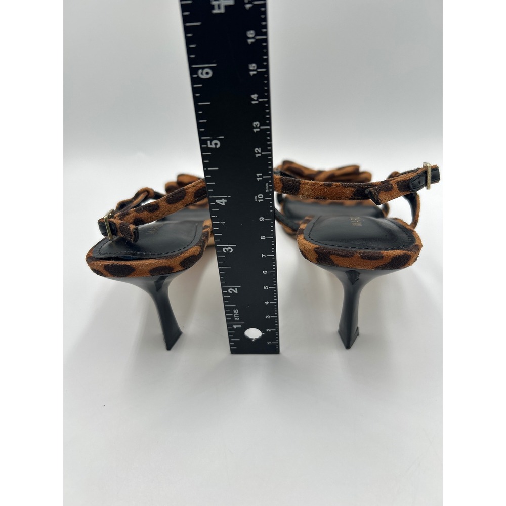 Marc Fisher LTD Dalary Leopard Print T-Strap Kitten Heel Sandals Square Toe 8 - Picture 4 of 8